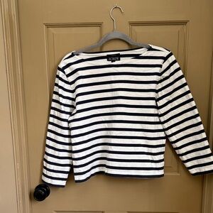 J. Crew women’s Navy and White Striped Tee.  Cotton sz L